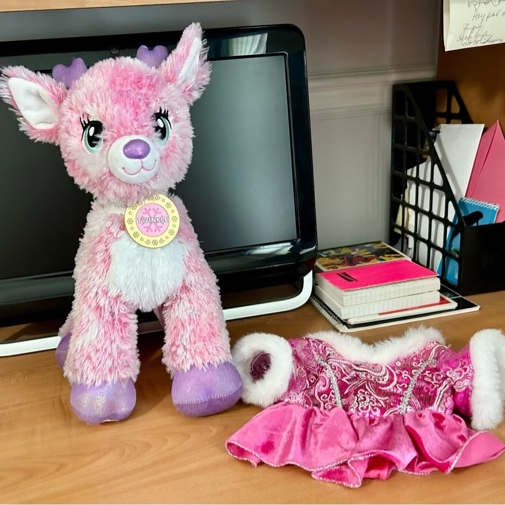 Build A bear reindeer TWINKLE deer with clothes/necklace plush toys Christmas - Picture 4 of 10